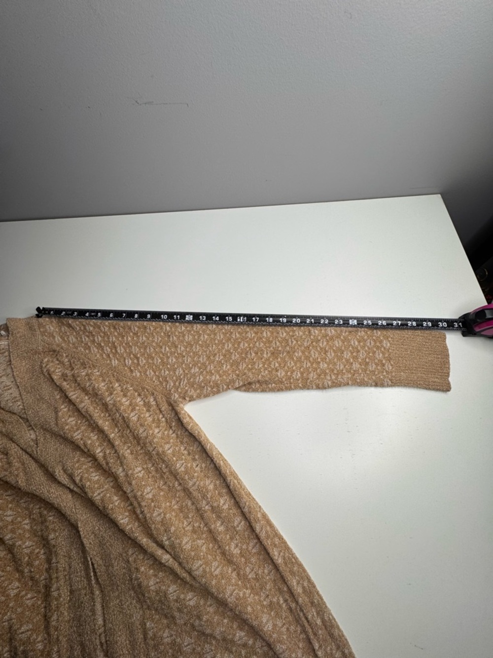 Ceny Open Front Textured Cardigan Sweater – Beige Neutral Cozy Chic Size M - Picture 7 of 9